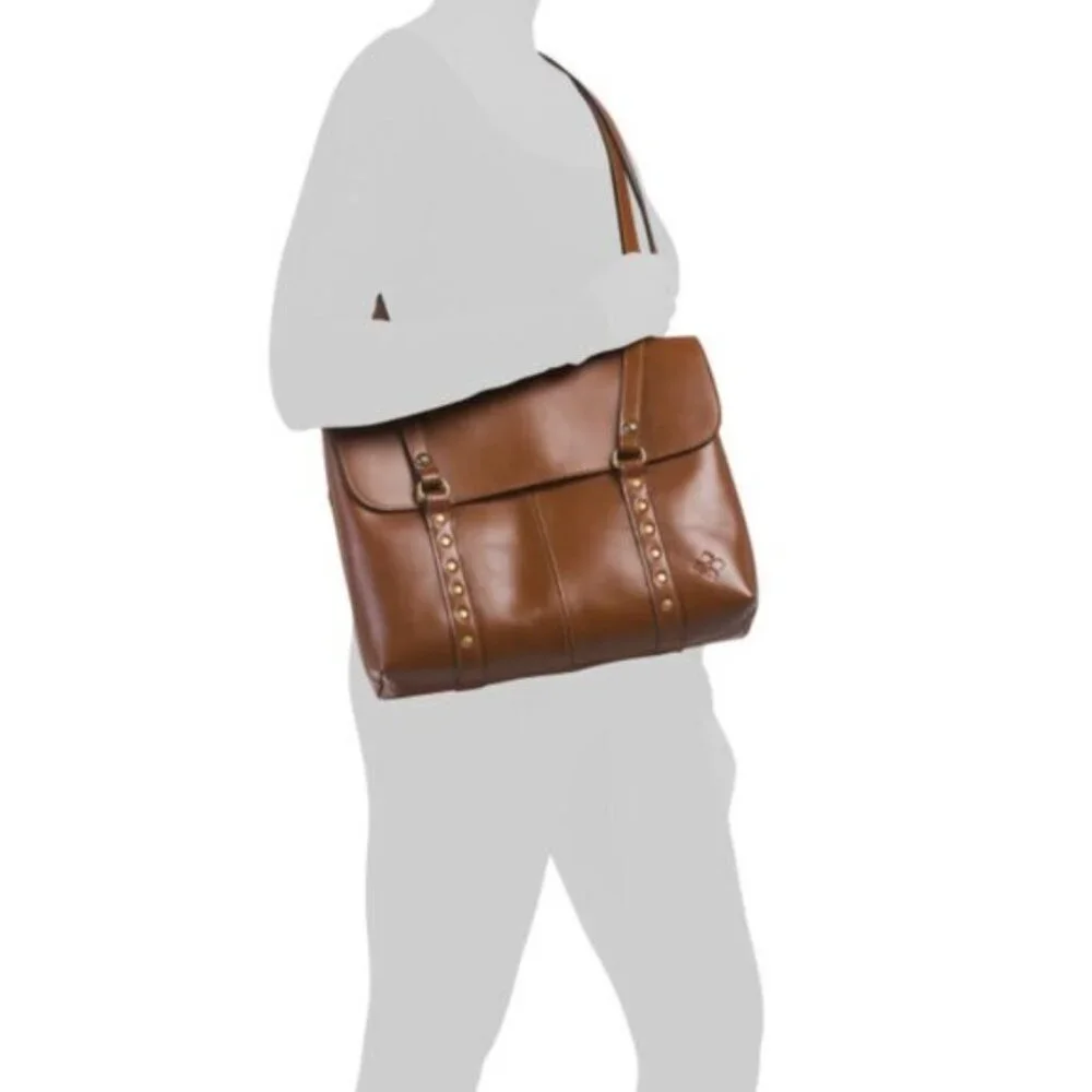 PATRICIA NASH Tan Heritage Leather Amersham Multi Pocket Messenger Bag